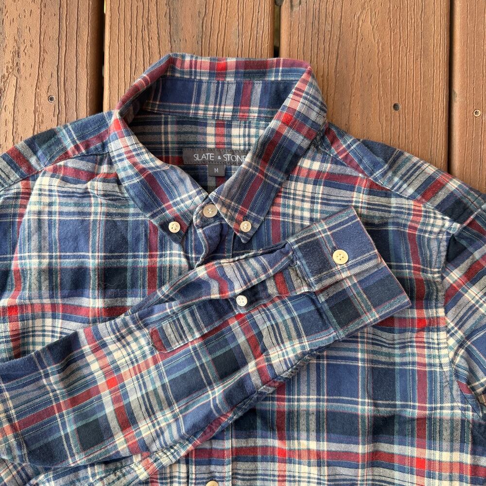 M Red White and Blue Flannel